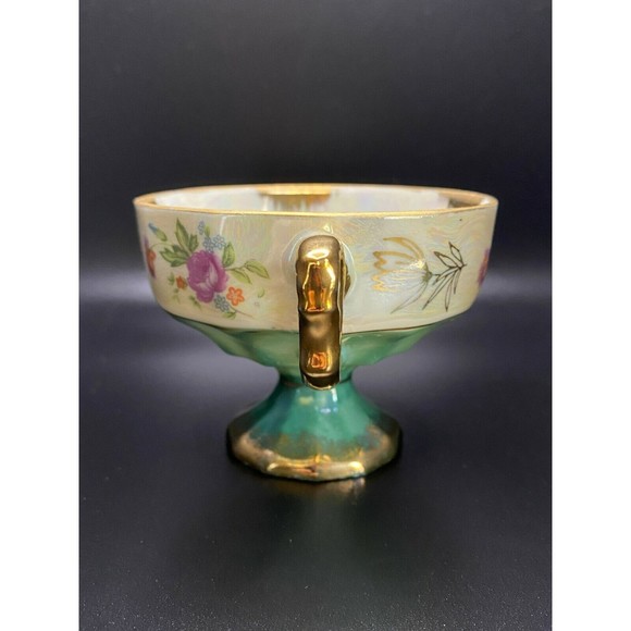 Pedestal Tea Cup Foreist Fine Porcelain Ware Versailles Style Lusterware (#3) - Picture 5 of 6